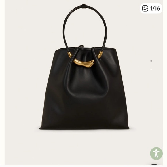 Cult Gaia ASA Black leather Tote Bag - Picture 1 of 8